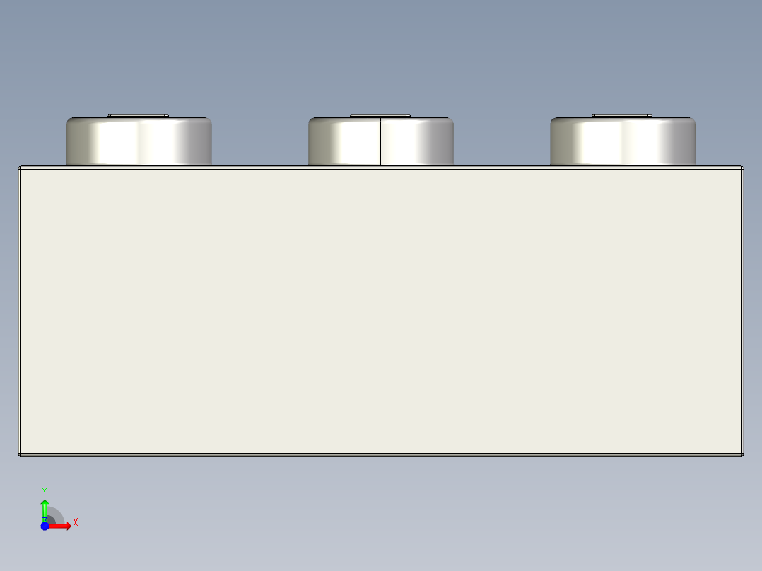 乐高套装 4421基本积木-4211428 - 3622 Medium Stone (Light Bluish) Grey Brick 1 x 3.STEP前视图