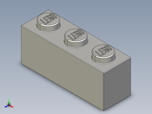 乐高套装 4421基本积木-4211428 - 3622 Medium Stone (Light Bluish) Grey Brick 1 x 3.STEP正等轴测缩略图