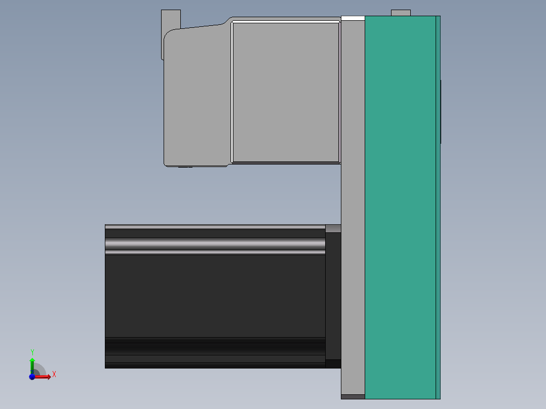 电动滑台模组STM100右下折模型前视图