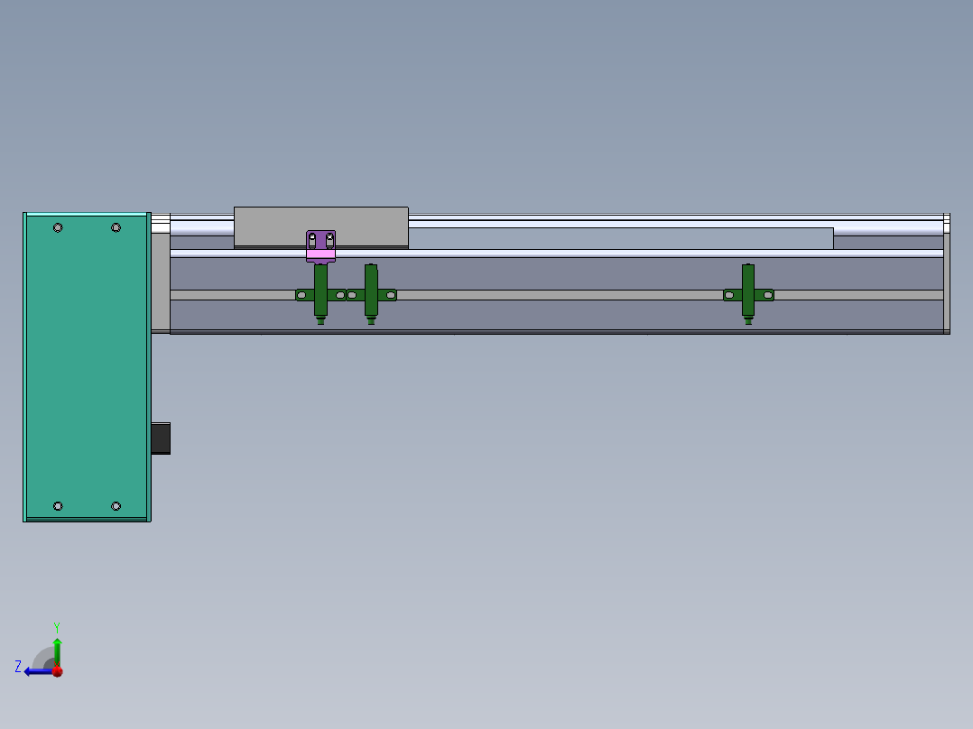 电动滑台模组STM100右下折模型右视图