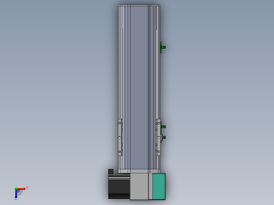 电动滑台模组STM100右下折模型俯视图