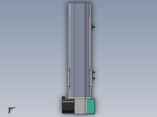 电动滑台模组STM100右下折模型俯视缩略图
