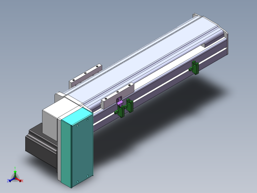 电动滑台模组STM100右下折模型正等轴测缩略图