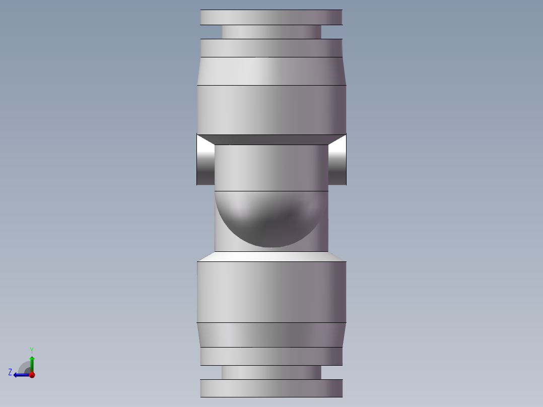 气动接头-Y型三通APYW12-10（12变10）右视图