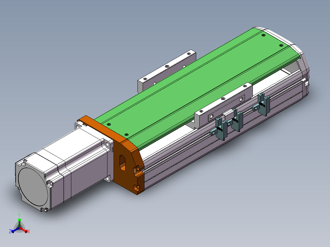 MTH丝杆半封闭模组MTH10-BC-60正等轴测图