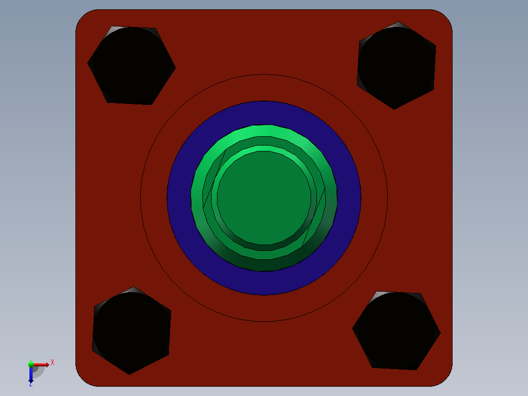 拉杆式液压缸俯视图