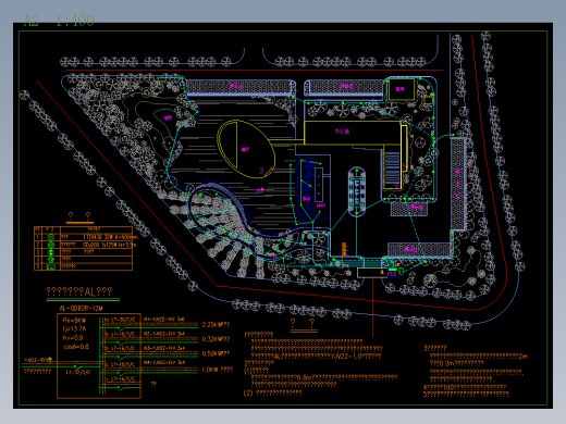 某园区景观照明电气设计图