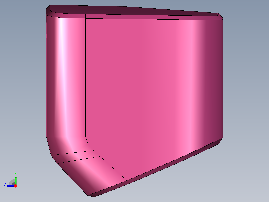 长条铝制工件铣内腔钻孔结构编程模型右视图