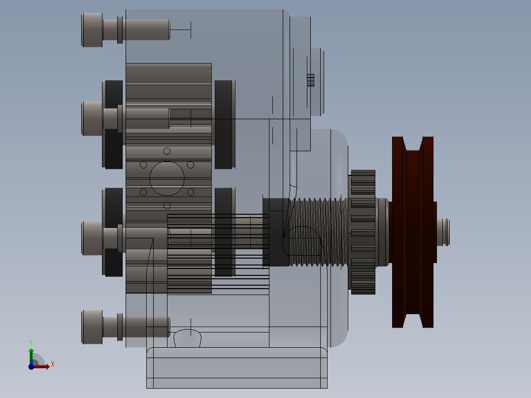 泵、水泵(38)前视图