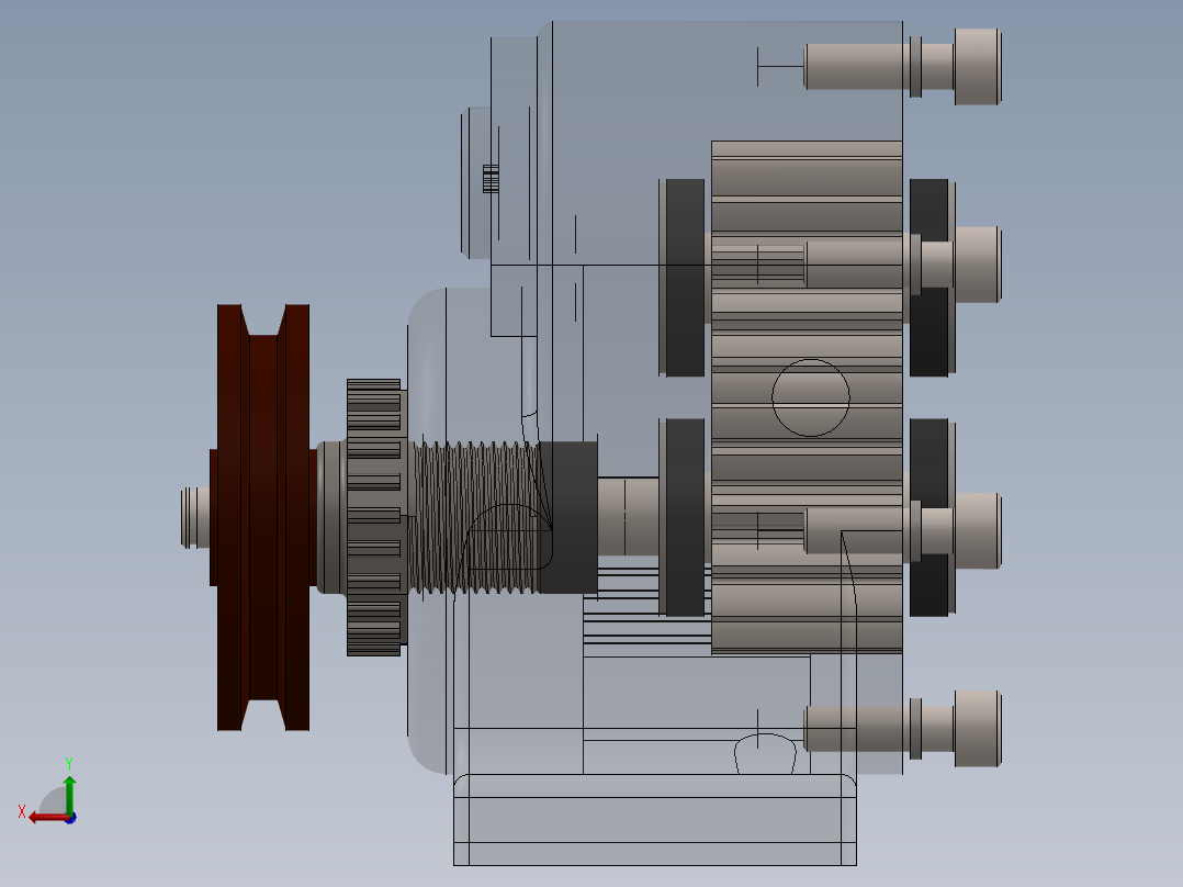 泵、水泵(38)后视图