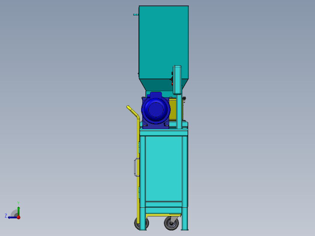 破碎机、工业撕碎机右视图