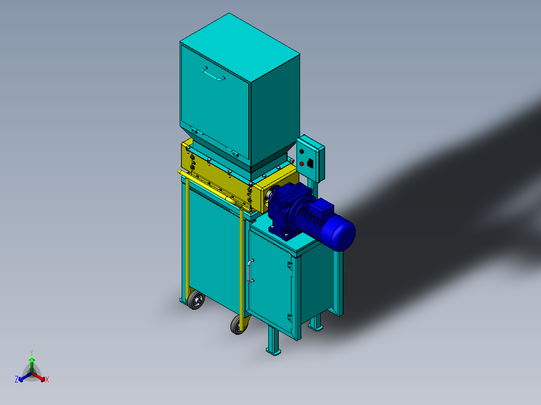破碎机、工业撕碎机正等轴测图