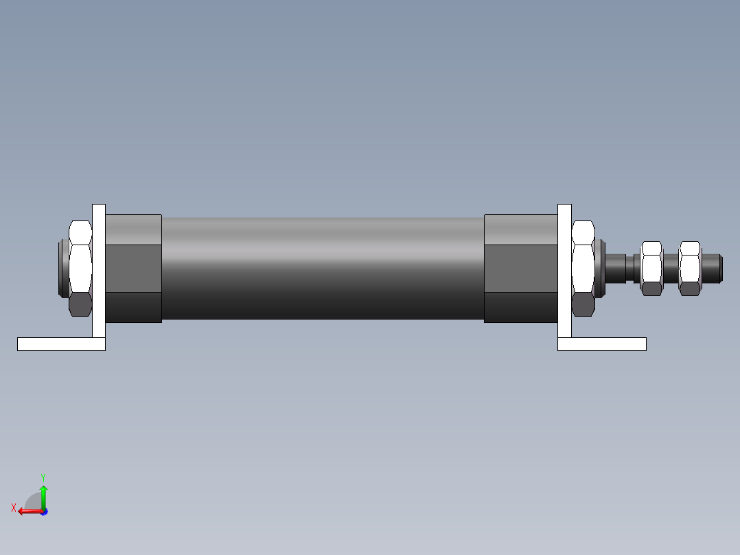 Ø16x30气缸后视图