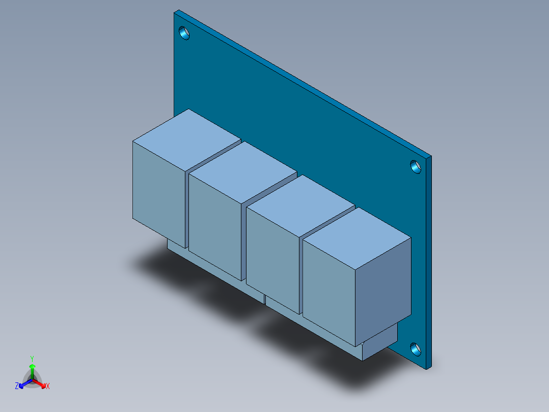 4路继电器正等轴测图