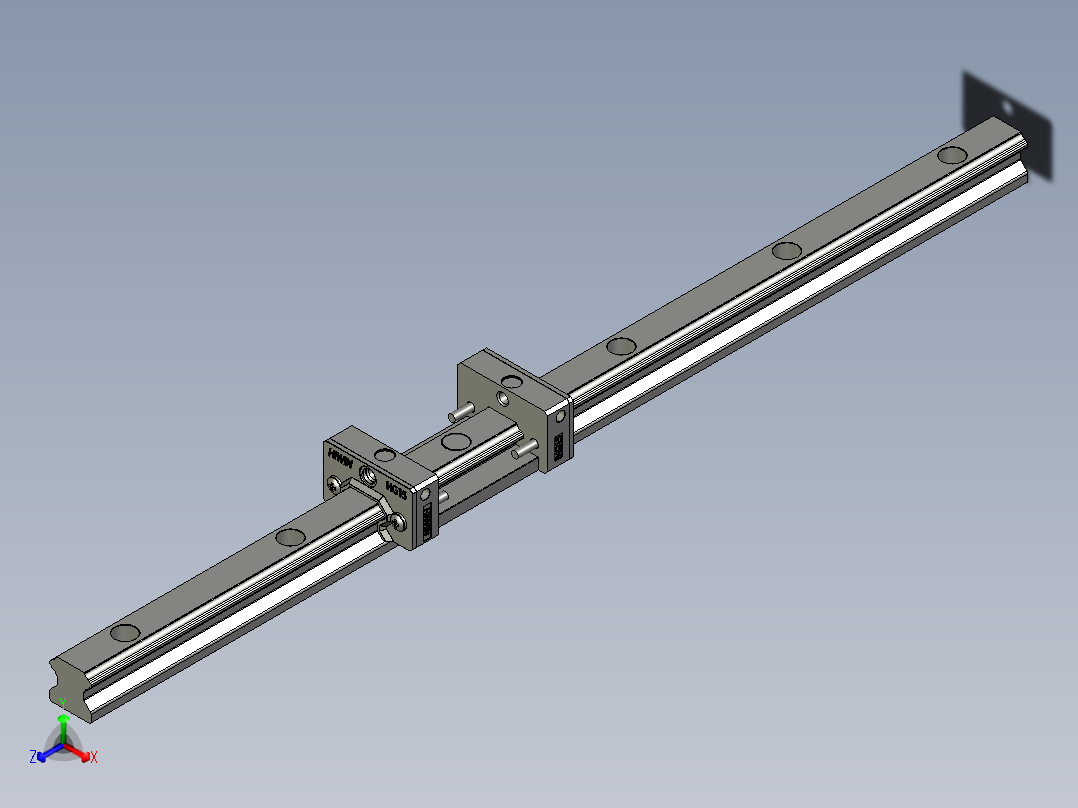 右臂导轨滑块HGH15R-400主视图