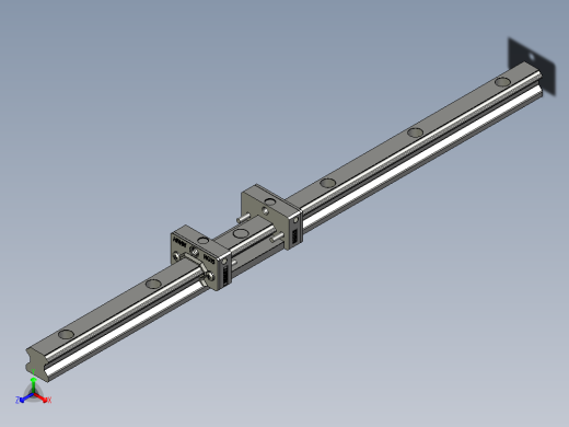 右臂导轨滑块HGH15R-400正等轴测缩略图