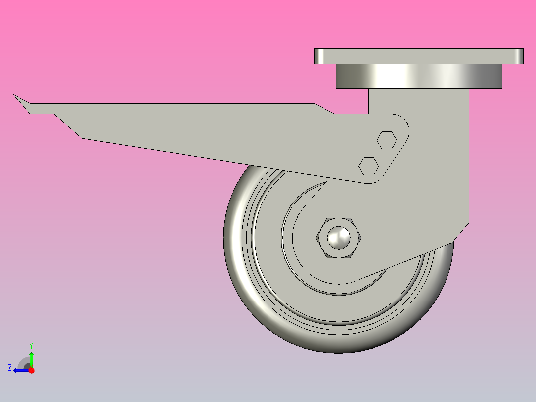 5寸重型高品质尼龙平底平刹脚轮[5寸重型高品质尼龙平底平刹脚轮-125]右视图