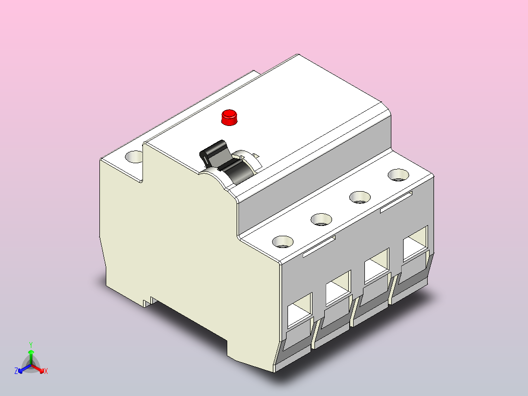 四极开关BV-D_4P三菱电机正等轴测图