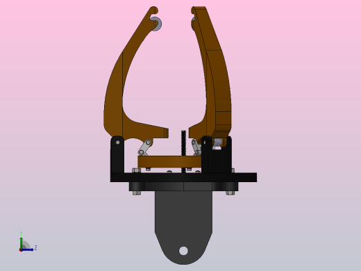 三指机械夹爪左视缩略图