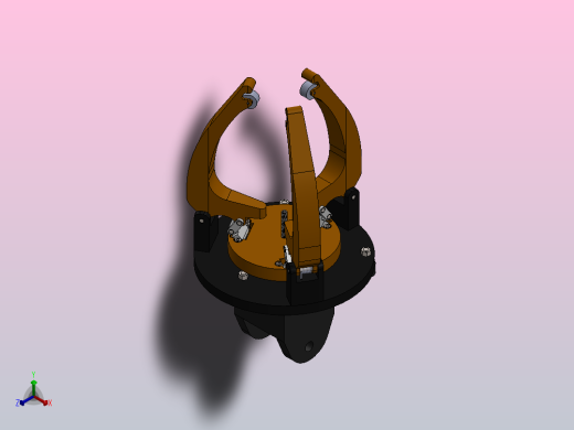 三指机械夹爪正等轴测缩略图