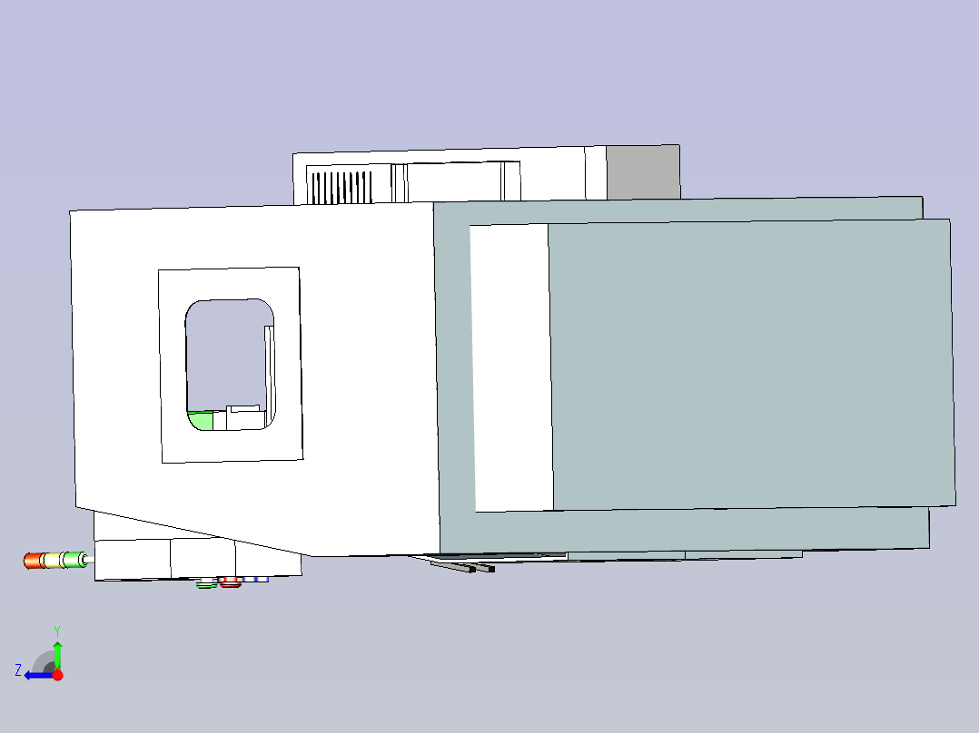 热熔钻机床设备3D模型右视图