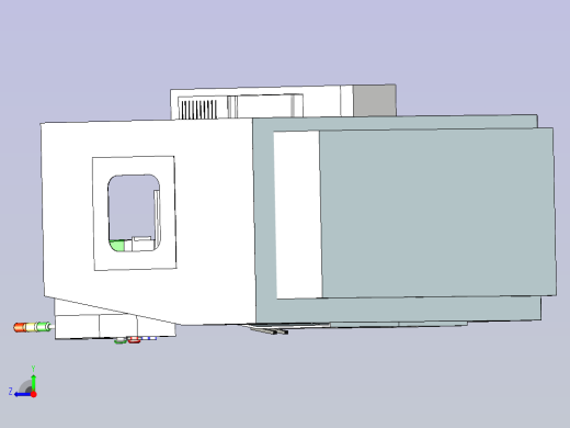 热熔钻机床设备3D模型右视缩略图