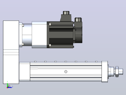 MTA80-200-P10-FF-P-K□-P1500（2000）W-S3 MTA80电动缸 最大负载35KN 额定负载30KN 1500(2000)W电机间接安装 配减速机左视缩略图