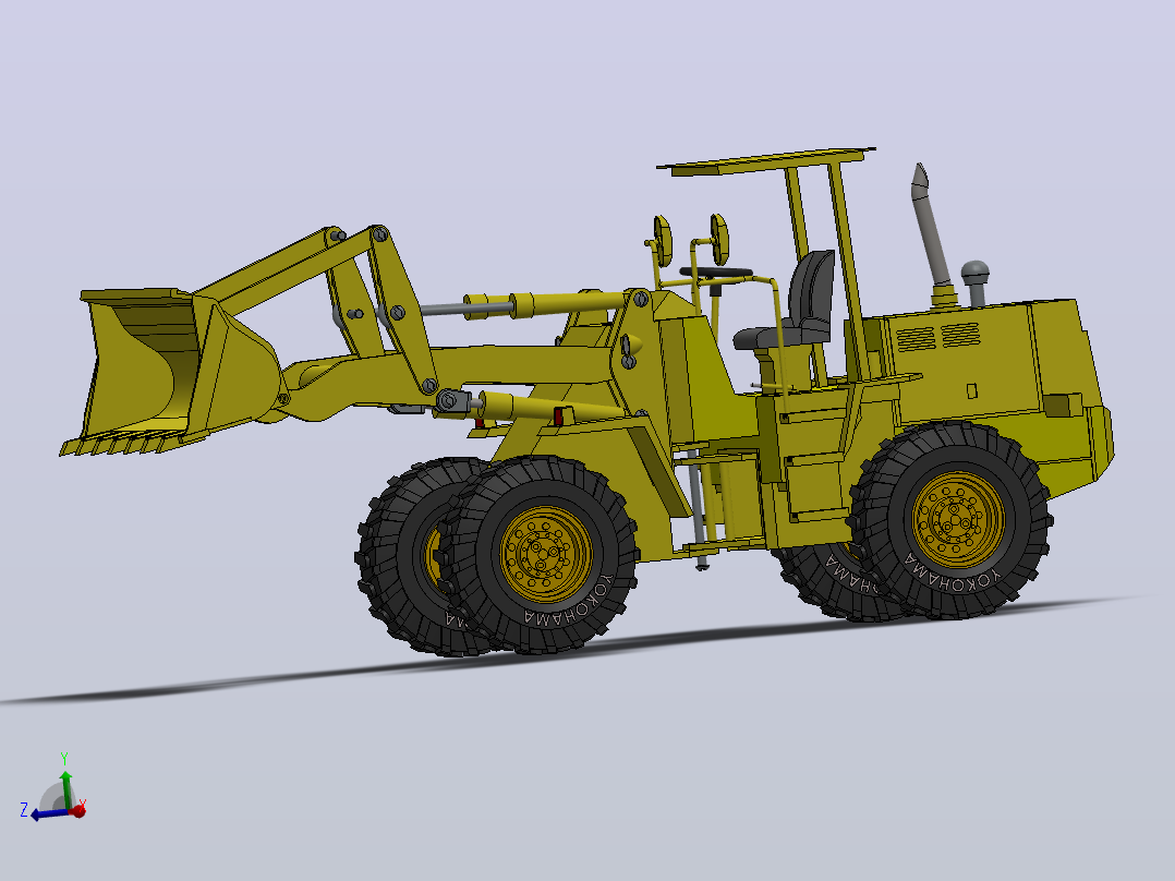 轮式装载机设计solidworks cad Model 13主视图