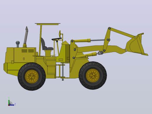 轮式装载机设计solidworks cad Model 13左视缩略图
