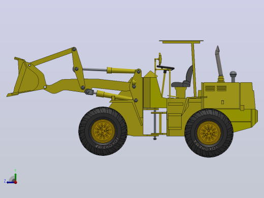 轮式装载机设计solidworks cad Model 13右视缩略图