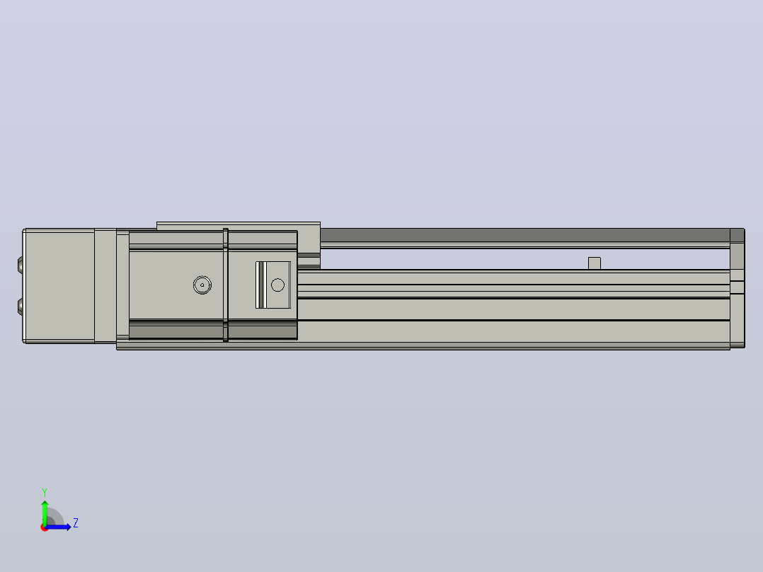 SYS12-BL-150-200W滚珠花健、支撑座、滚珠丝杠、交叉导轨、直线模组.STEP左视图