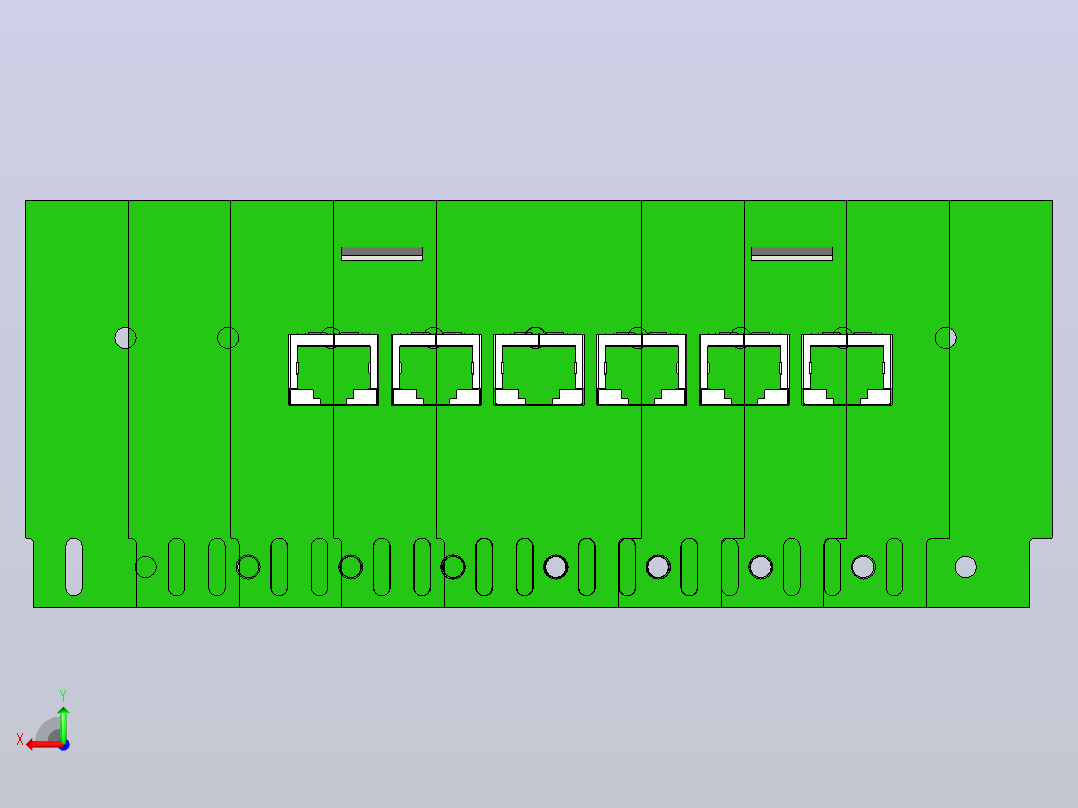 RJ-45 6类端口接线板后视图