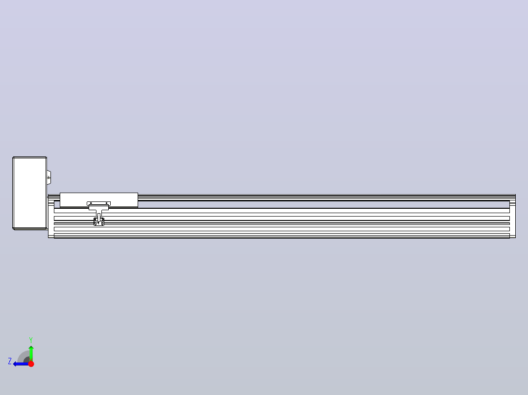 皮带直线轴半封闭可选导轨TPA-HNB-202D-140-L850-RU-C-P75-N3右视图