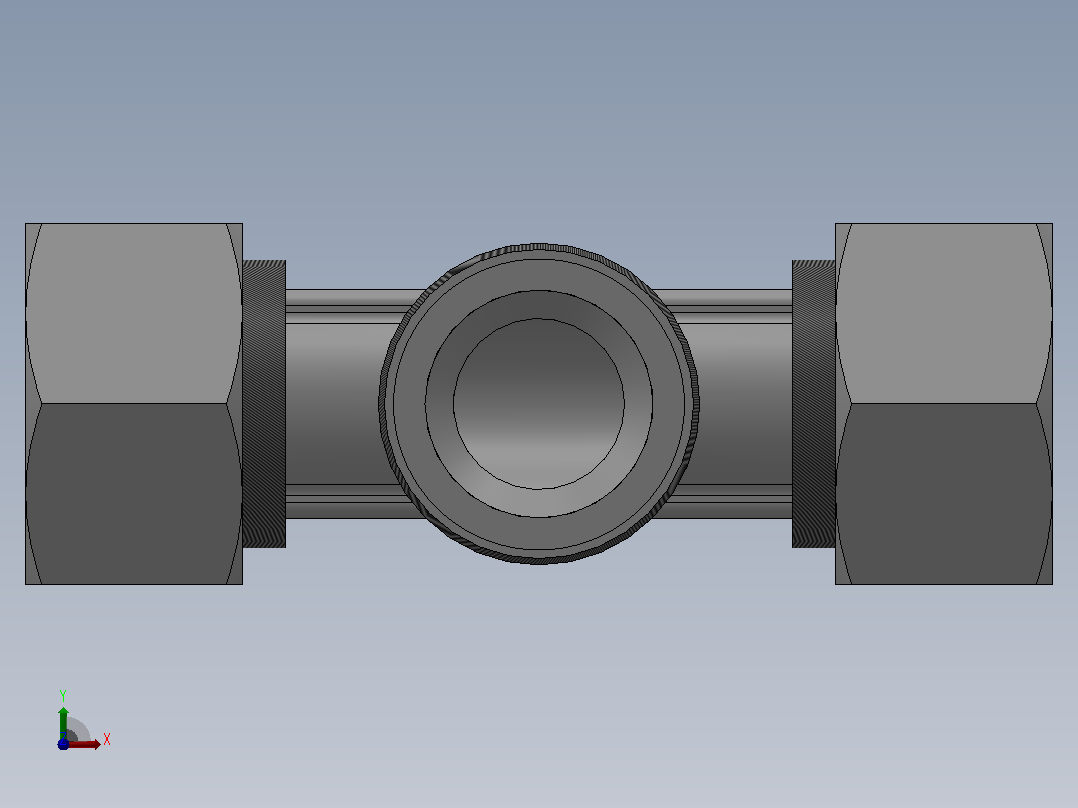 IKT 卡套螺纹正三通接头_IKT12-03前视图