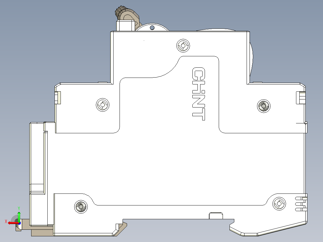 NB5LE-40S&amp;1P&amp;N剩余电流动作断路器三维模型图202404后视图