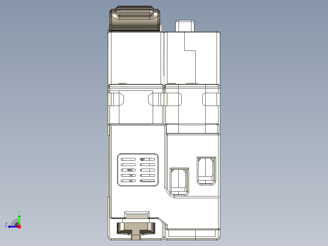 NB5LE-40S&amp;1P&amp;N剩余电流动作断路器三维模型图202404右视图