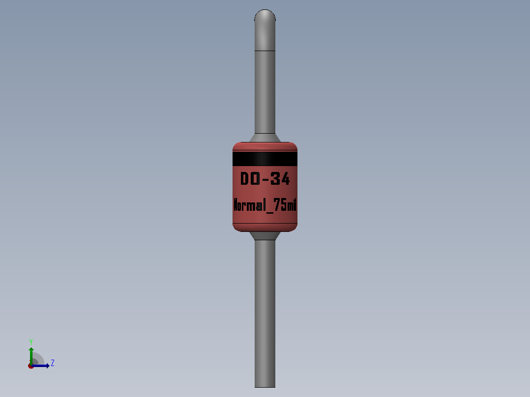 轴向二极管外壳DO-34_(SOD68, DO-204AG)_V左视图