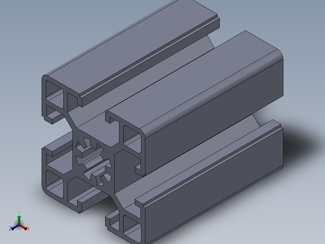 多套铝型材3D模型Solidworks设计主视图