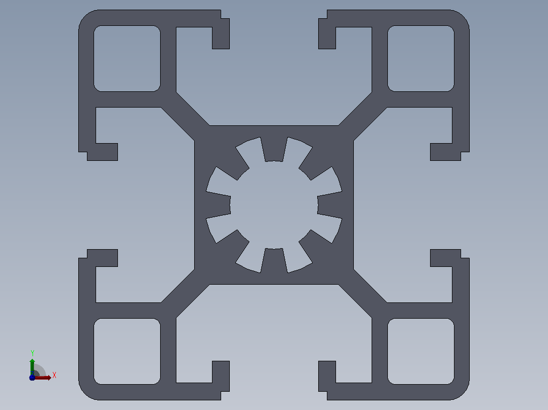 多套铝型材3D模型Solidworks设计前视图