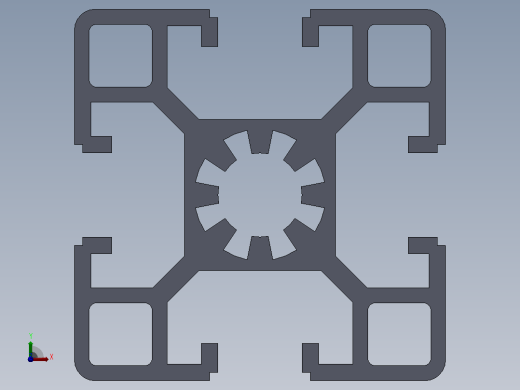 多套铝型材3D模型Solidworks设计前视缩略图