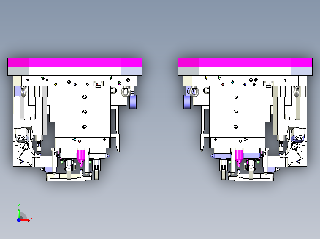 右前轮罩五轴夹具X_T前视图