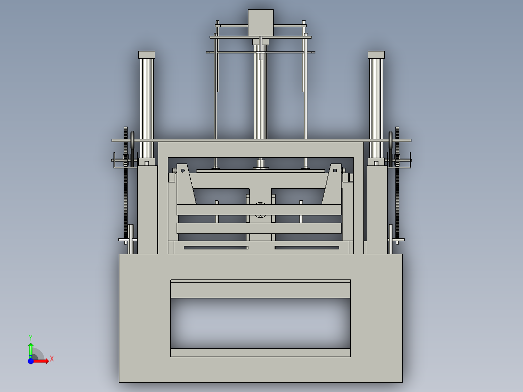 吸塑机结构3D模型前视图