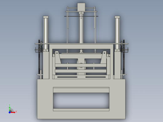 吸塑机结构3D模型前视缩略图