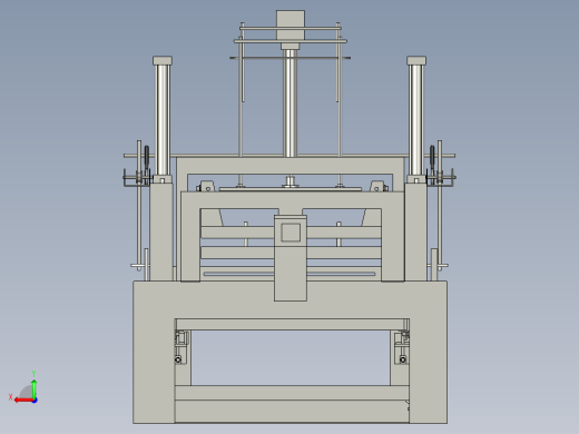 吸塑机结构3D模型后视缩略图