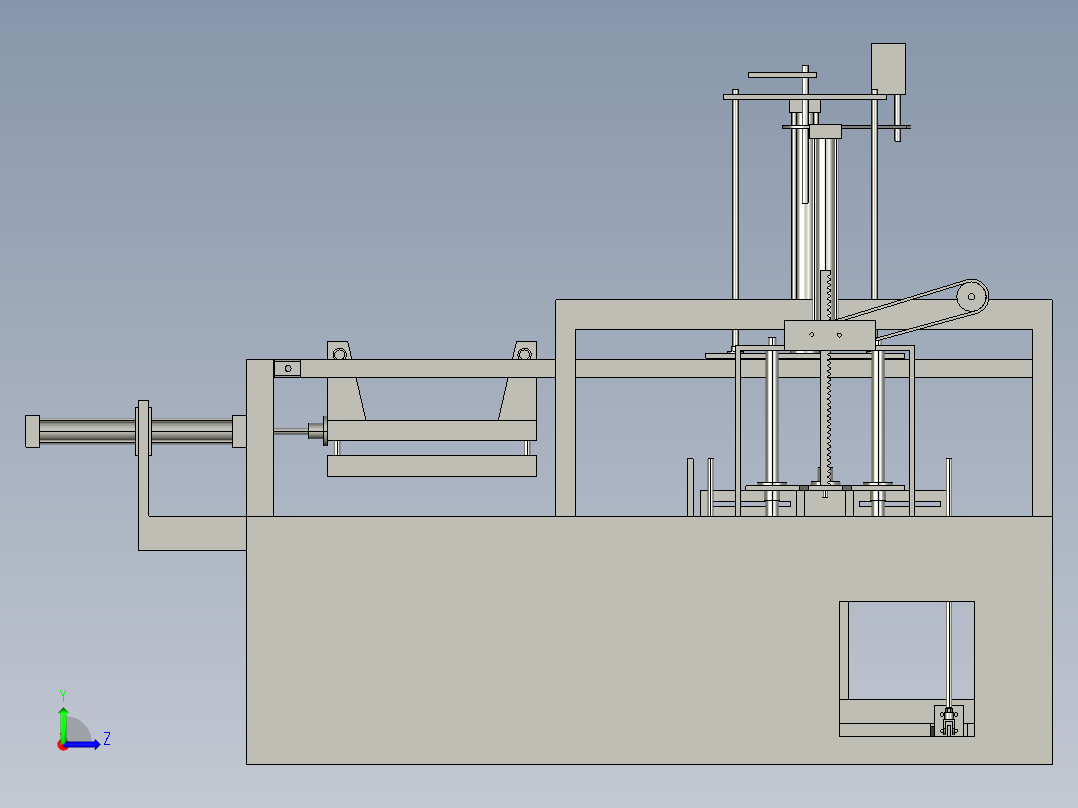 吸塑机结构3D模型左视图