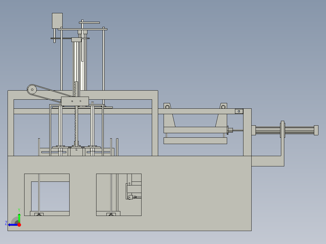 吸塑机结构3D模型右视图