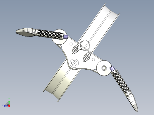 摩托车斩波器叉3D模型右视缩略图