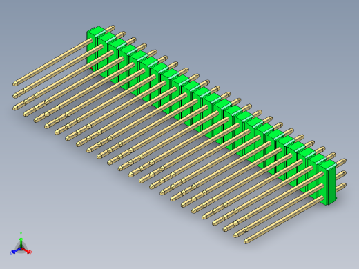 彩色公头100mil（2.54mm）系列-DS1021_green_3x23p_100mil_Type19_rev1.0