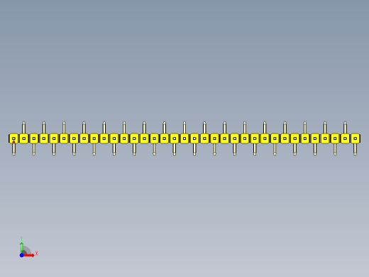 彩色公排针 100mil 2.54mm 系列-DS1022_yellow_35p_100mil_Type_SMT_R2_rev1.0前视缩略图