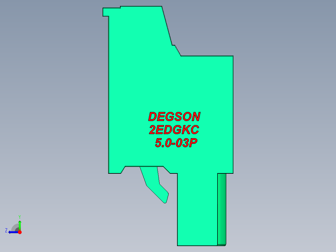 DEGSON 2EDG 系列 5.0mm 可插拔接线端子组-2EDGKC-5.0-03P-14-00AH右视图